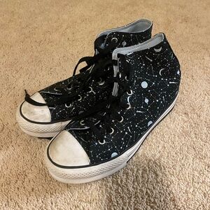 Converse Chuck All Star Size 6 Hi Platform Constellations 672117F Black C